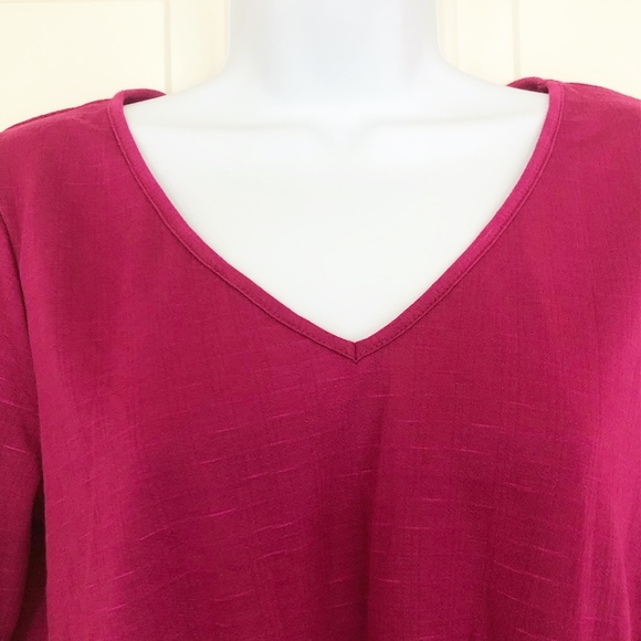 Status by Chenault Knot Front Top 3/4 Sleeve Sz M - Picture 3 of 9